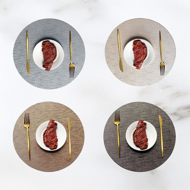 엘빈리빙 메탈 식탁 테이블매트 4p 세트, 1세트, 36*36, 메탈원형