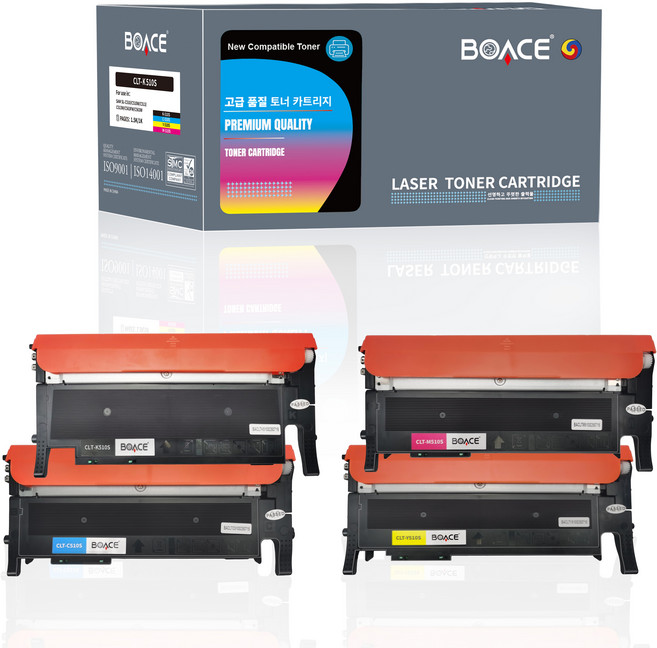 BOACE CLT-K510S 4색 호환 토너 CLT-K510S SL-C513W SL-C563W C563FW C510W, 4색 세트, 1개