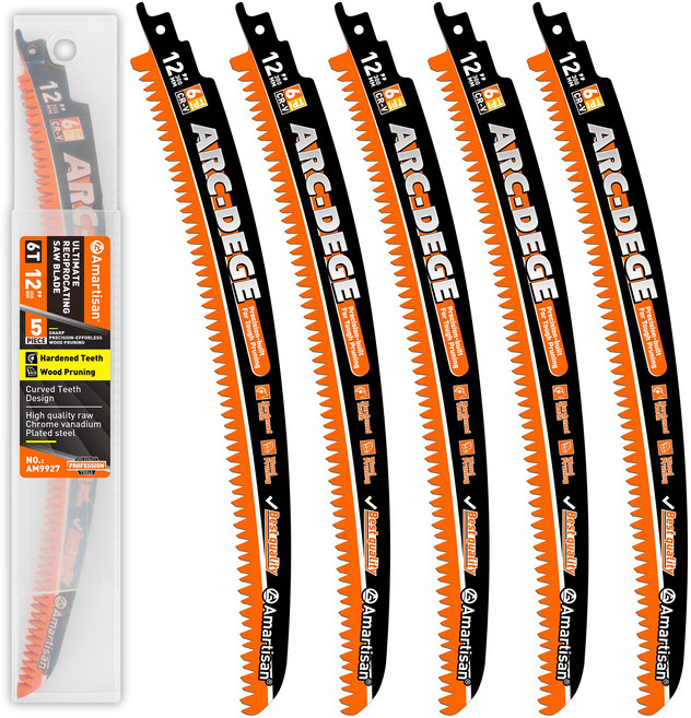 공구PXJ 커브톱날 목재용 커브드 컷소날 목재용 12인치 300mm, 5개