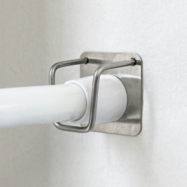 더이도 접착식브라켓 압축봉거치대 무타공커튼브라켓 세트, 4개, 실버