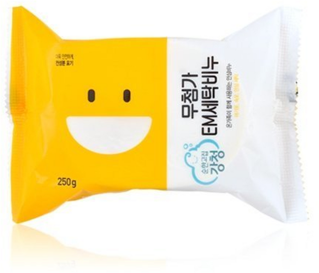 강청 세탁비누 무첨가 EM 세탁 비누 고마워 친환경 유아 아기 무궁화 과탄산소다 비앤비 살리미, 250g