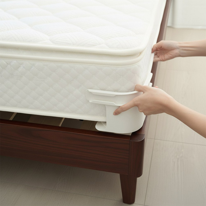 대한 침대 시트 모서리 고정 클립 매트릭스 커버 고정핀 정리하는 기구, 화이트, 4개