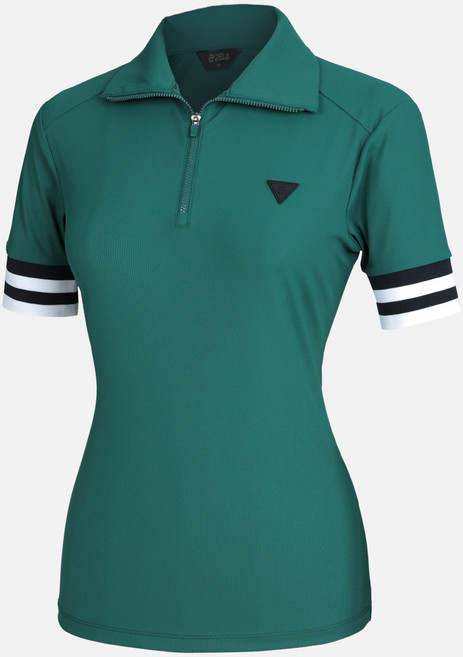 [투엘라] 여성 폴로 하프집업 반팔 티셔츠_리브라인 냉감 골지 카라 집업 5부 소매 골프 아웃도어 반팔 티셔츠