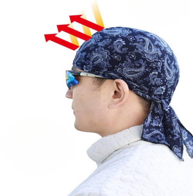 하루픽] 대한민국 국내산 제조 생산 프리미엄 기능성 스포츠 냉감 쿨전사두건 이너모자 속모자 반다나, 아메바네이비