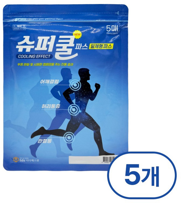 티디에스팜 일체형 슈퍼쿨 파스, 5개, 5개입