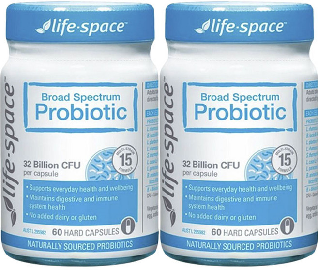 라이프스페이스 보드 스펙트럼 프로바이오틱스 320억 CFU 하드 캡슐, 60정, 2개