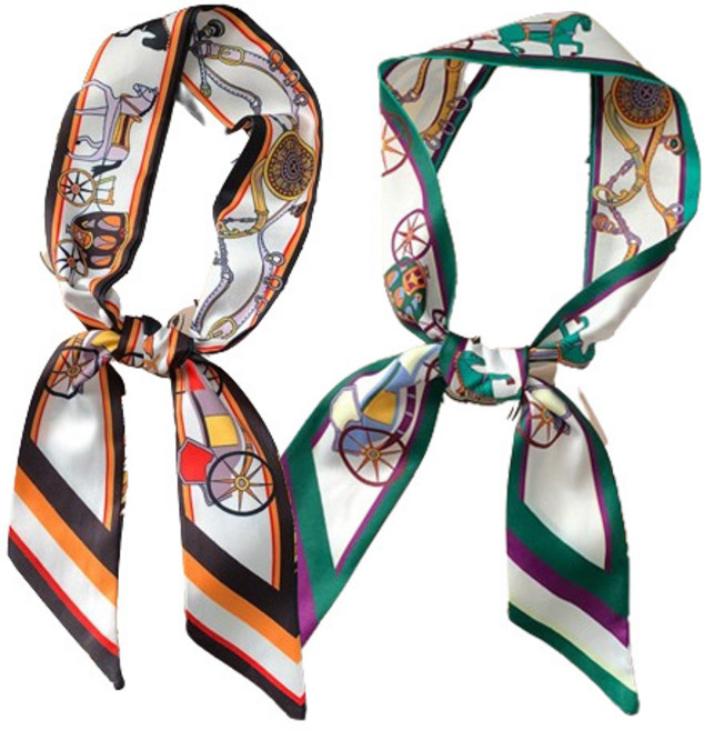 디아픽 양면 타이 슬림 스카프 2세트 마차 쁘띠 머플러