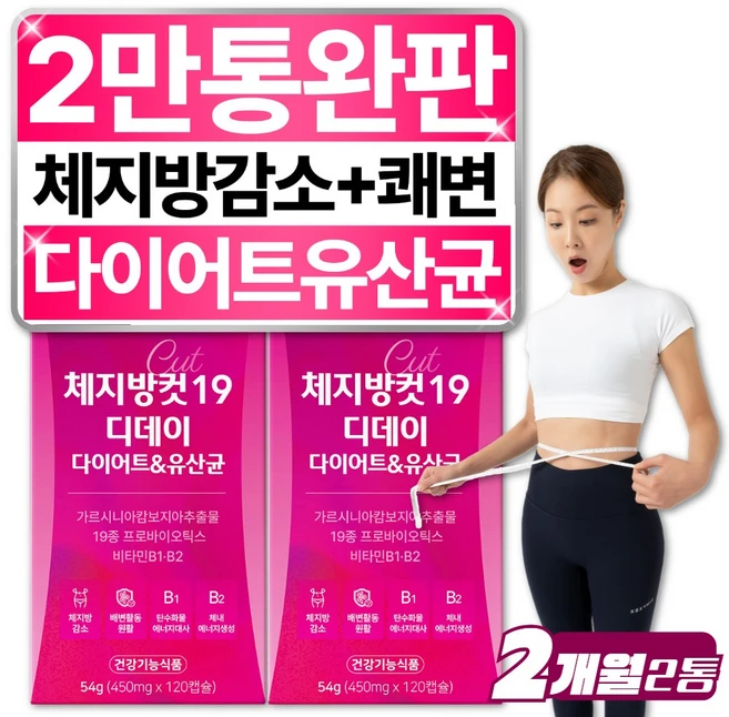 헬씨루틴 체지방컷 19 디데이 다이어트 유산균, 2개, 120정 - 쿠팡