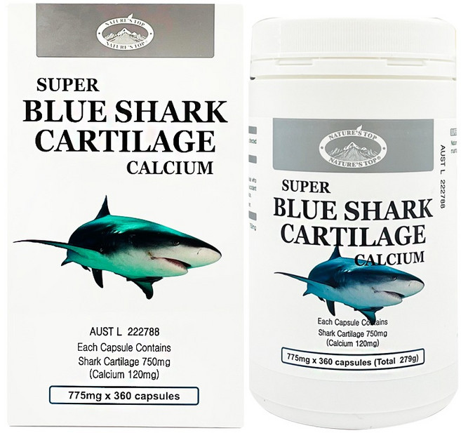 네이쳐스 탑 수퍼 청상어 연골 Nature's Top Super Blue Shark Cartilage Calcium 775mg, 1개