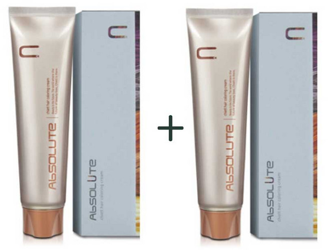 에비뉴쉬에뜨 앱솔루트 컬러링 크림 120g 1+1 (산화제 별도), 밝은갈색 7NB, 2개