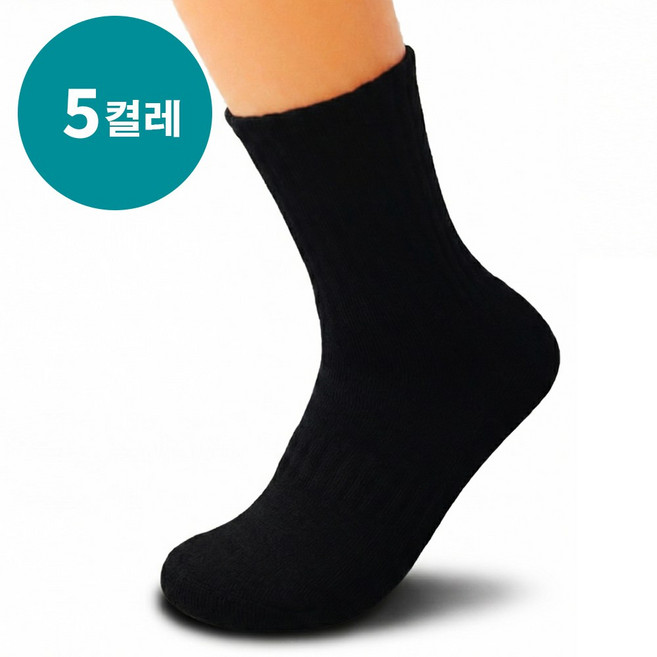 폴링 프리미엄 무지 중목 데일리 양말