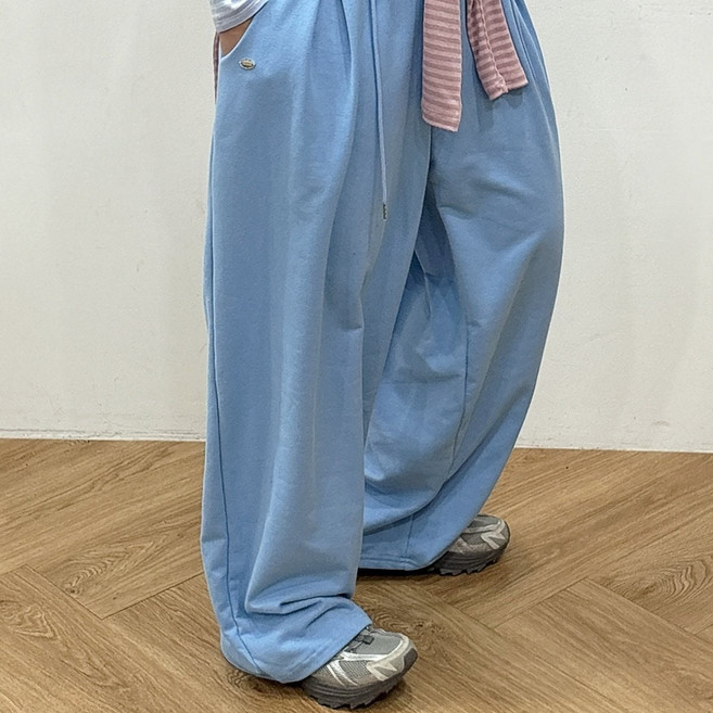 에이나인 포인트 쭈리 와이드 허리밴딩 팬츠 국내제작