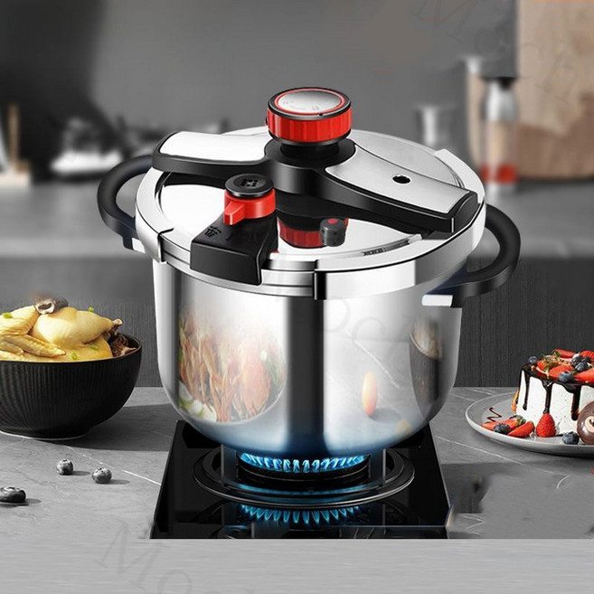 Mochae 스텐 압력솥 IH 압력밥솥 대용량 가정용 력밥솥 3단 압력 누룽지 가마솥 인덕션겸용, 1개, 실버, 6L