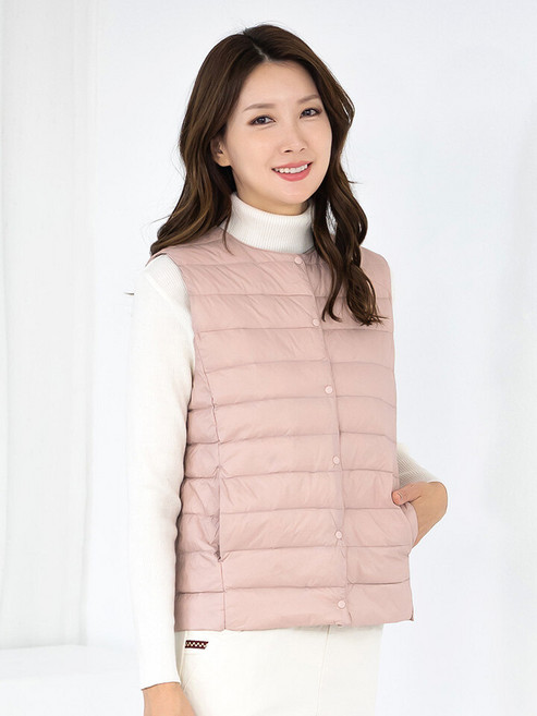 모슬린 엄마옷 경량 오리털 패딩 조끼 516FGH126 마담/중년여성/빅사이즈/50대/60대