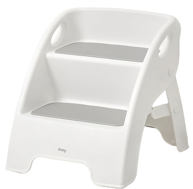 아이팜 접이식 2단 유아 디딤대, 화이트, 1개