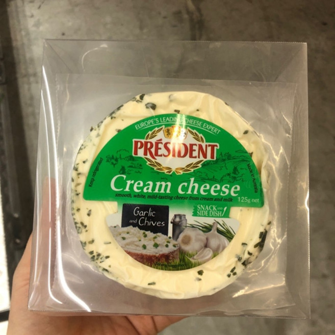 프레지덩 갈릭 차이브 크림치즈, 4개, 125g