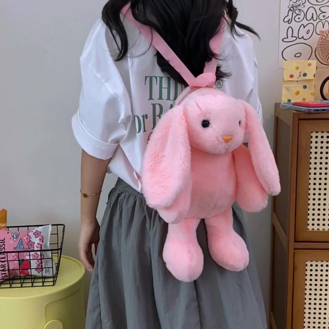 [까투리네] 보송보송 귀여운 토끼인형가방 백팩 배낭