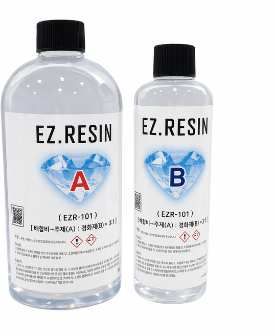이지레진 1kg 고투명 크리스탈레진 에폭시 속경화 기포NO 냄새NO 10cm작업가능 2형레진, 투명, 1개