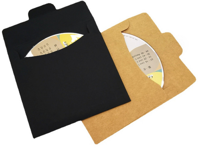 종이 CD 케이스 1P 크라프트 페이퍼 씨디 시디케이스 보관함 친환경 봉투 브라운 블랙, A 브라운, 1개