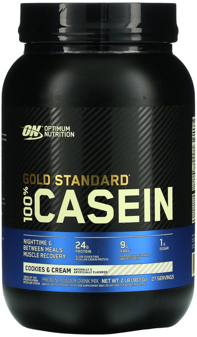 옵티멈뉴트리션 카제인 케이신 쿠키앤크림 907g 27회분 쿠앤크맛 글랜비아 마이셀, 1개