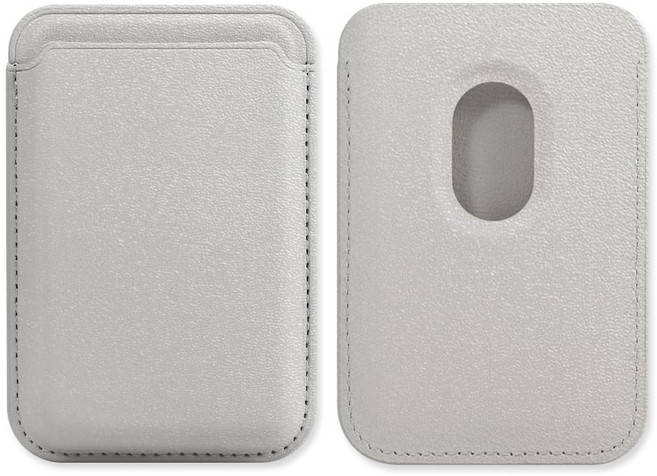 내셔널 리코리아 토스카나 맥세이프 가죽 카드지갑 수납 카드케이스 12 colors, 1개, 실버