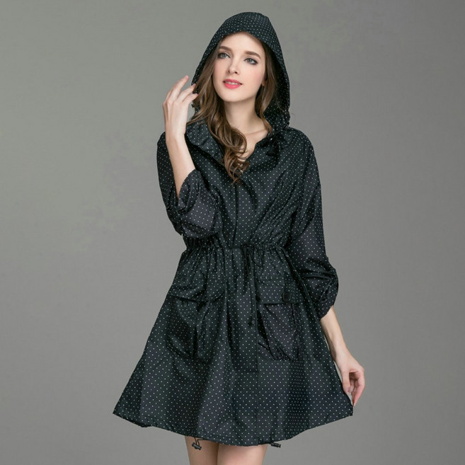 여성 골프 우비 비옷 레인코트 3종 우의 방수 여자 자켓 웨어 비올때 골프용 바람막이, 블랙, 1개