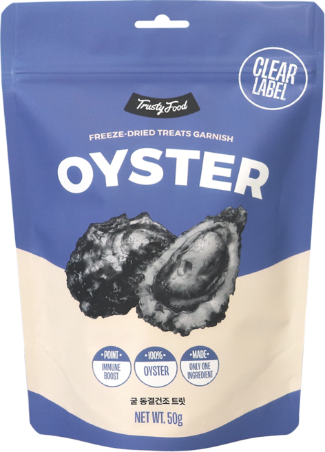트러스티푸드 강아지 동결건조 해산물 간식, 굴, 50g, 1개