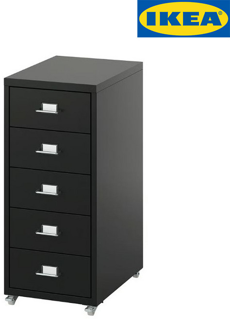 이케아 헬메르철제이동식6단서랍장 전국무료조립 후 완제품배송 배송비 수도권 35000원 지방 40000원, 블랙