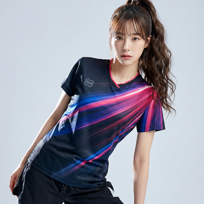픽스기어 국내제작 여성 배드민턴복 탁구복 테니스복 기능성 반팔 티셔츠 흡한속건 단체복 브이넥 라운드넥 TSW-JH28