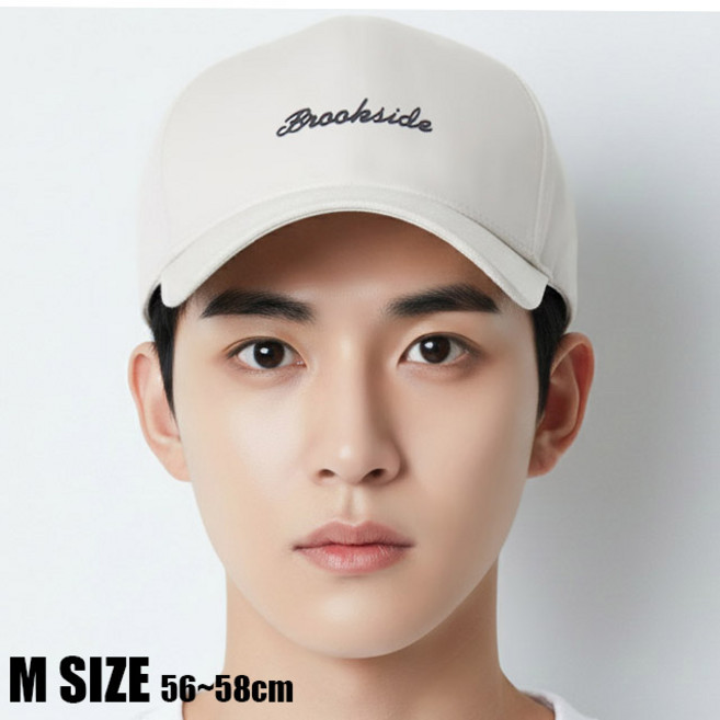 BROOKSIDE 베이직엠 남성 여성 야구모자 볼캡 5각 고무패치 일반 빅사이즈