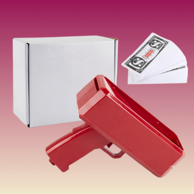 용돈총 머니건 가짜지폐 용돈총 용돈이벤트, 1개, 레드