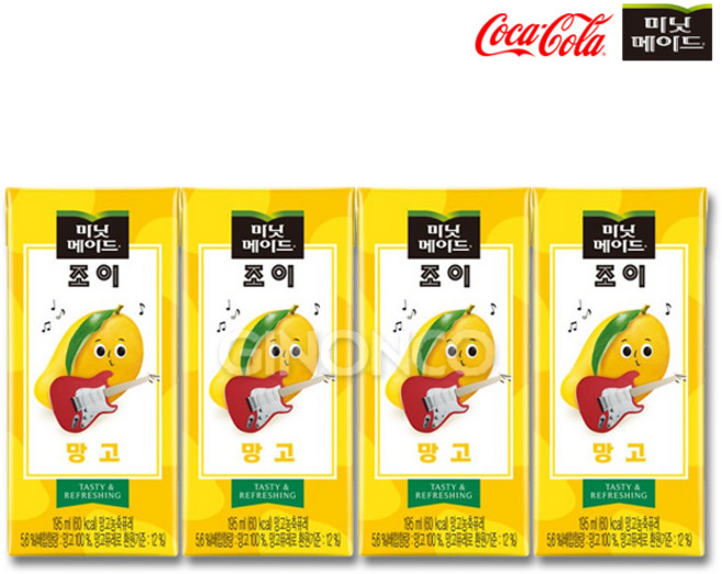 체육대회 야유회 탕비실 사무실 단체 음료조이 망고195ml 4팩, 195ml, 4개