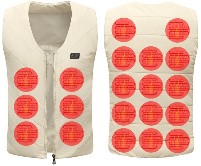에쉬울프 스마트 USB 온열 골프 발열 경량 패딩 조끼 V넥 디자인 KC 인증