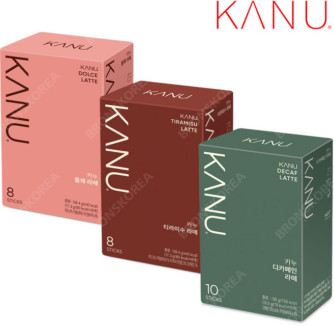 동서 맥심 카누라떼 3종 디카페인 라떼 10T+돌체라떼 8T+티라미수 8T, 1개, 상세페이지 참조