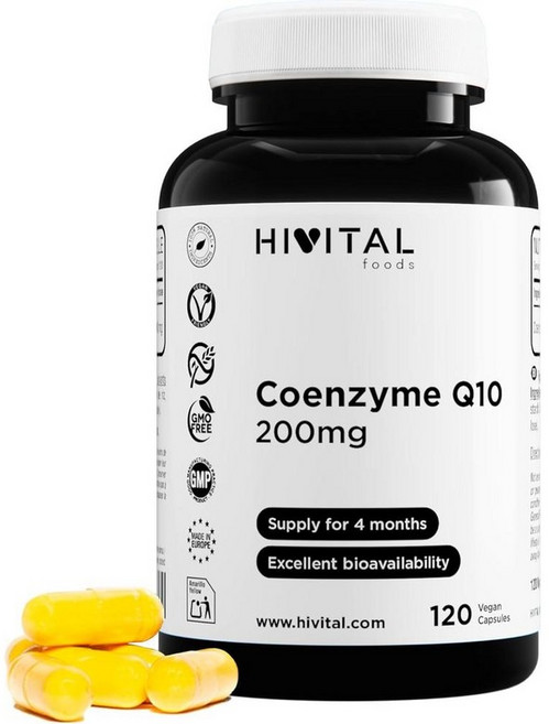 프랑스 하이바이탈 푸드 HIVITAL foods Coenzyme Q10 코엔자임 큐텐 200 mg 비건 캡슐, 1개