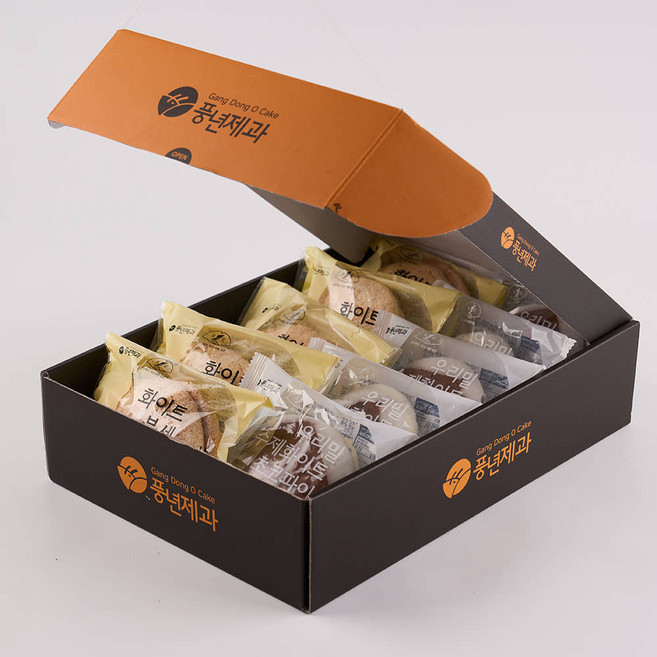 [전주풍년제과] 우리밀 수제 화이트초코파이+화이트붓세 답례품선물 간식 혼합세트, 100g, 10개