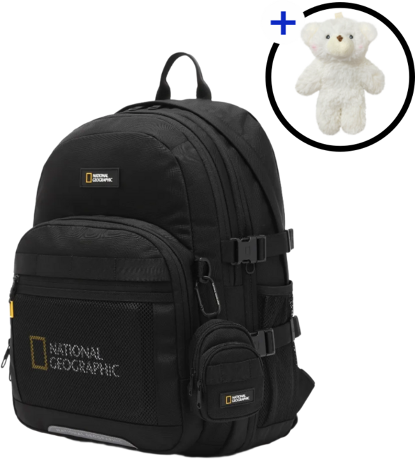 [국내정품] 내셔널지오그래픽 듀블 백팩 +곰돌이 키링