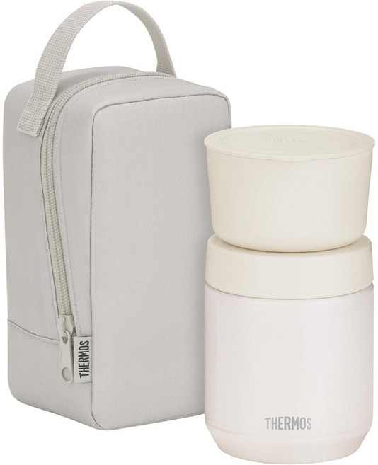 THERMOS 膳魔師 保溫提袋 便當盒 悶燒罐 550ML, JEE-550 GG白色, 1個