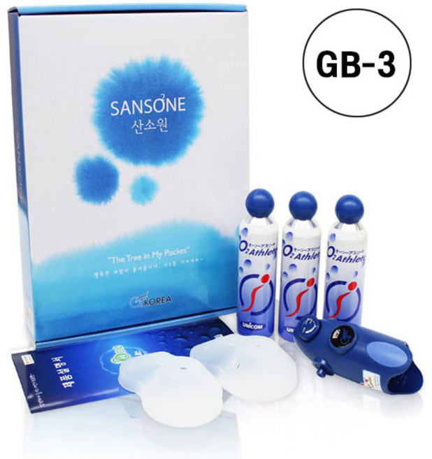 산소원 GB-3 산소캔3개세트 휴대용 산소공급기, 1세트