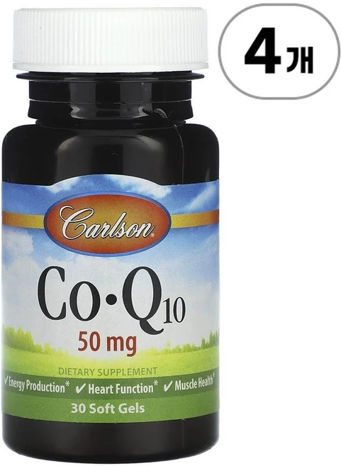 칼슨 코큐텐 50mg Carlson CoQ10 50 mg 30정, 4개 - 쿠팡
