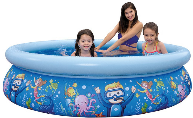 썬클럽 3D 씨월드 원형 풀장 205, 스카이블루 + 오션블루, 1개