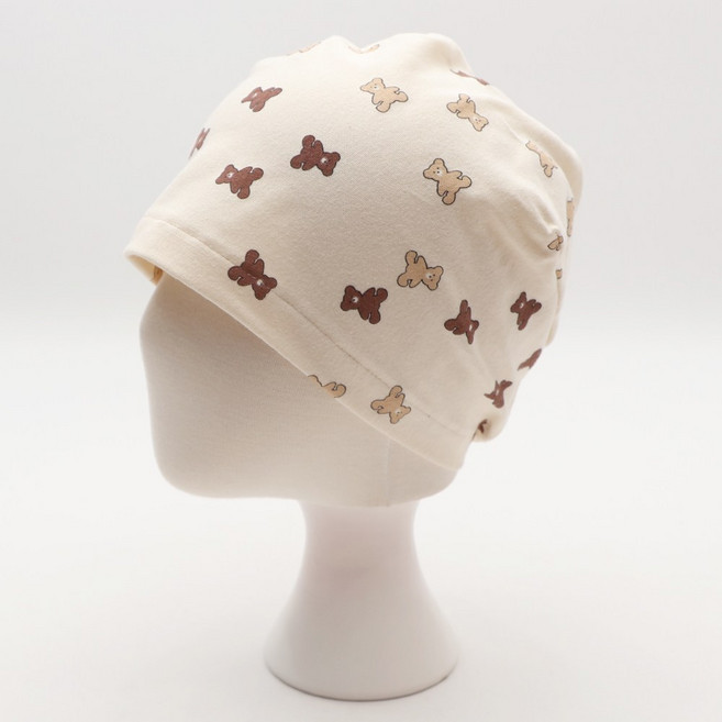 에스랑 베어 순면 항암모자 두건 실내 중년 여성 엄마 얇은 식당 병원 수면 비니 모자