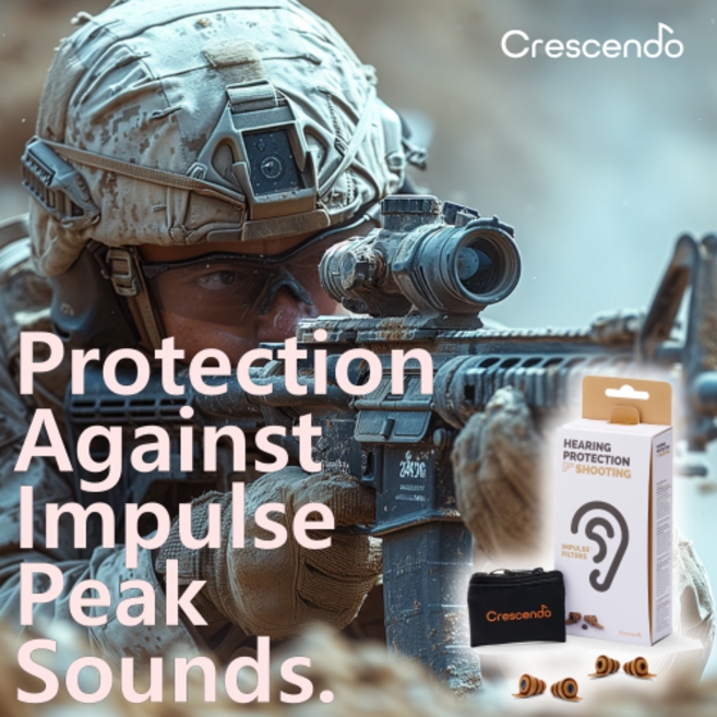 크레센도 슈팅 이어플러그 소음방지귀마개 청력보호 군대 군인 사격 귀마개, 크레센도 이어플러그-슈팅(군대／사격)