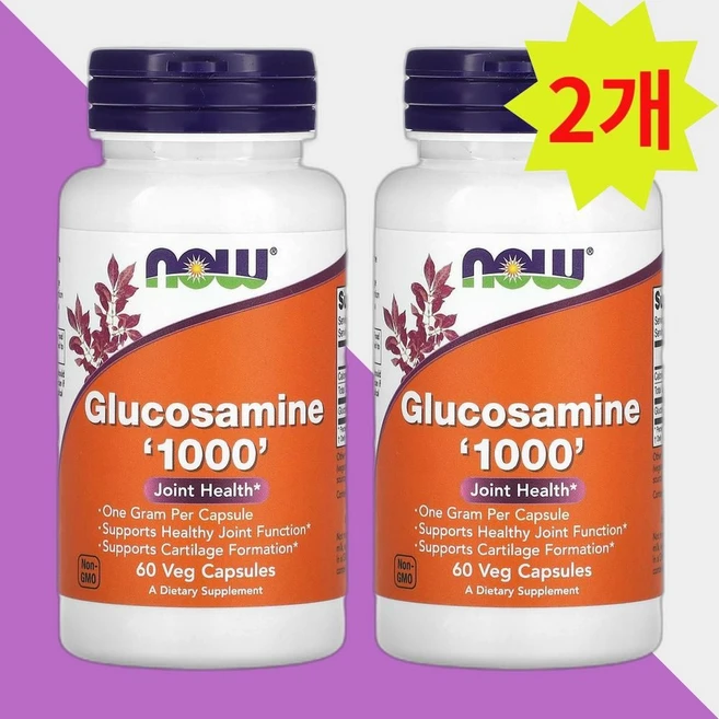 나우푸드 글루코사민 1000 60캡슐 조인트 서포트 Glucosamine HCl 2개, 60정 - 쿠팡