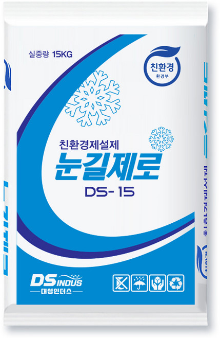 DS INDUS 눈길제로 친환경 제설제 염화칼슘 DS-15, 15kg, 1개