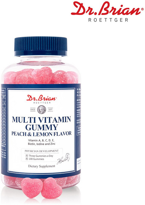 닥터브라이언 멀티비타민 구미 피치&레몬 플레이버 (100구미) +1, 30정, 300g, 1개