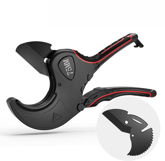 아띠꼴로 PVC 엑셀 가위 파이프 커팅기 절단기 배관 커터, 1개, 파이프절단기75mm+날