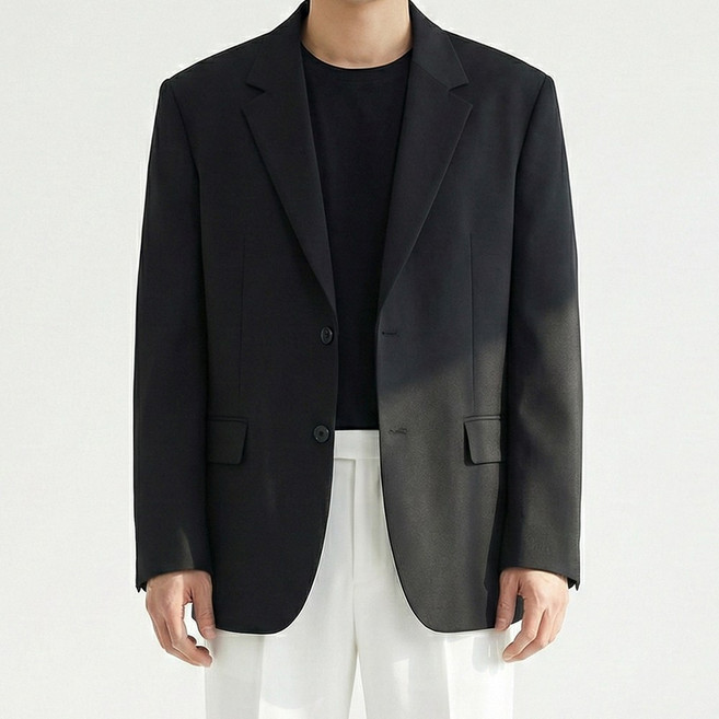 탑보이 리얼버튼 오버핏 싱글 블레이저 자켓 (TOP089)