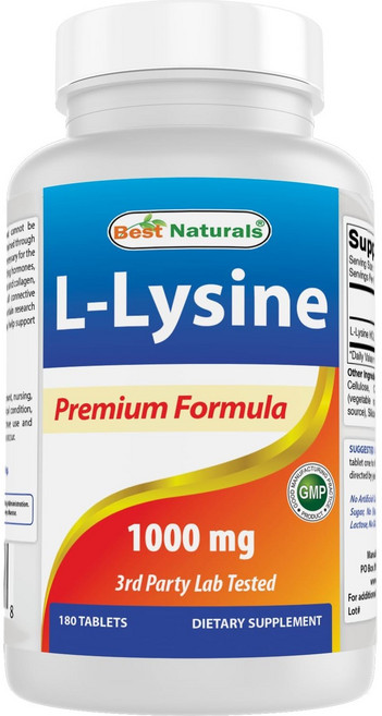베스트 내추럴스 L-라이신 1000 mg 180 타블렛, 180정, 4개