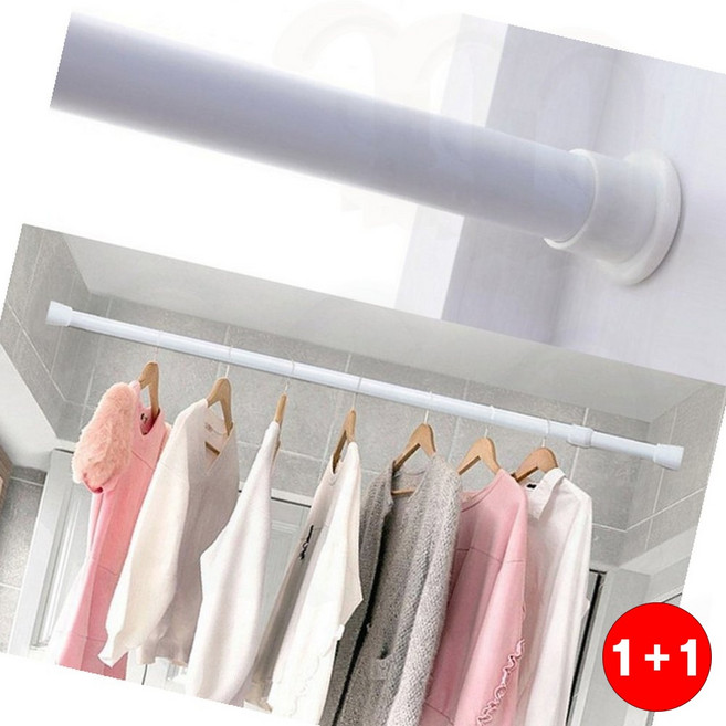 안방창가 못없이설치 고정브라켓거치 단단한지지 화이트디자인 커튼봉(1+1옵션 주문수량의 2배수량 배송), 5호 150-278cm